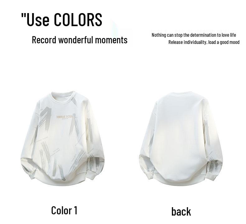 American Trendy Hong Kong-Style Youth Hoodie: Loose, Handsome, Versatile Long Sleeve Casual Round Neck for Spring and Autumn
