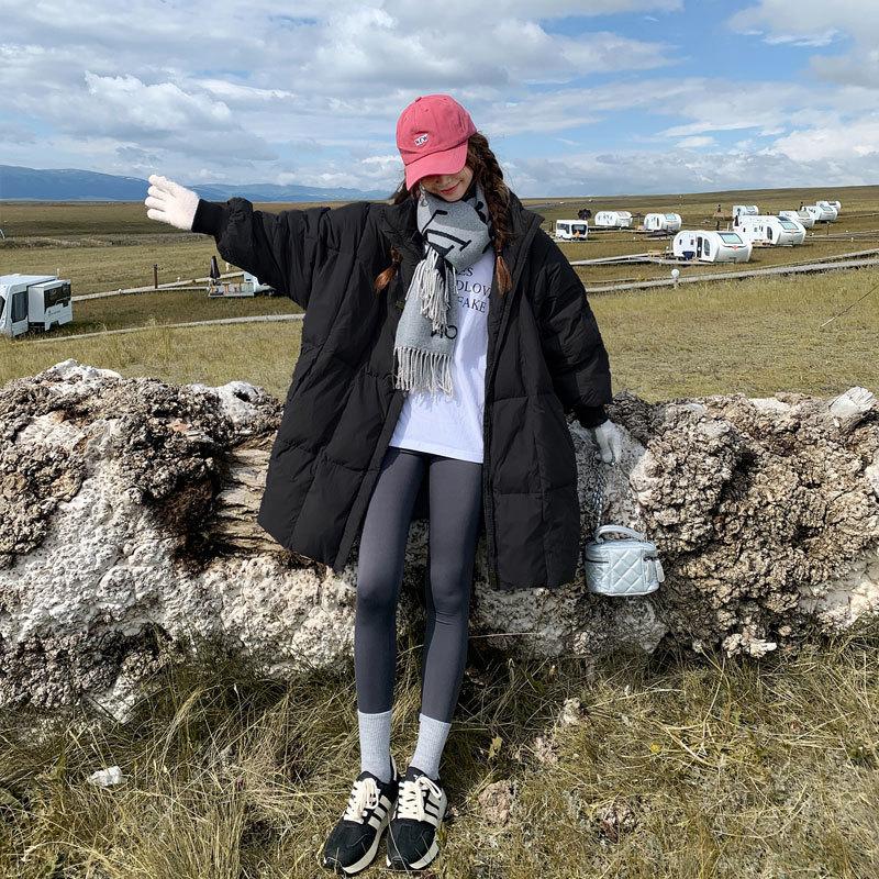 

Новая женская зимняя длинная свободная хлопковая куртка-пуховик в корейском стиле L