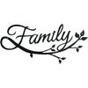 1ks nástěnná dekorace s kovovým nápisem Family Cursive Word (Černá) Ložnice/obývací pokoj/domácí dekorace Nástěnná dekorace Kovový nástěnný závěs