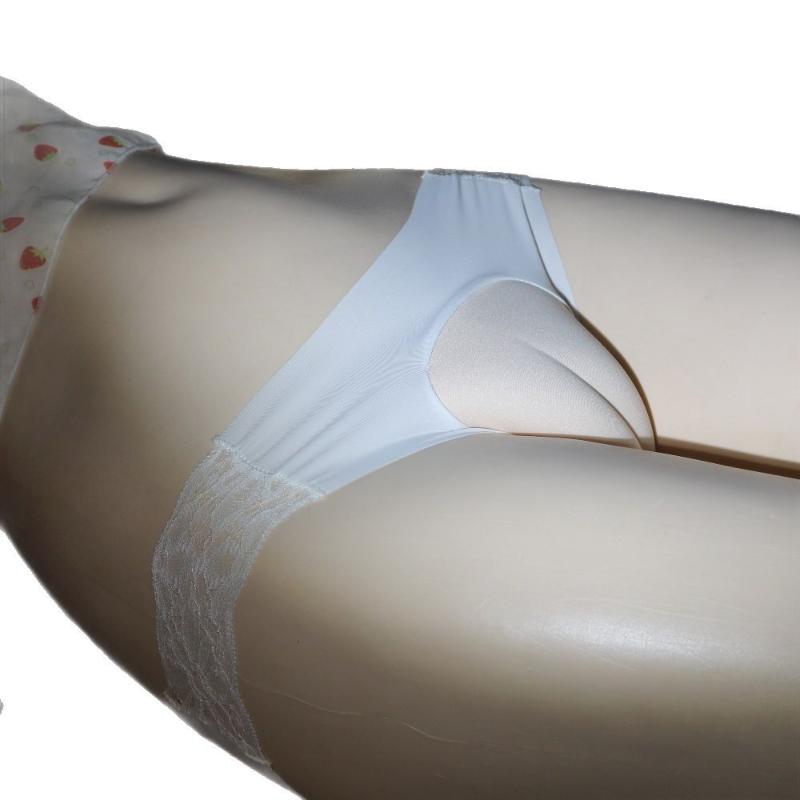 Man Camel Toe Underwear Ice Silk Crossdressing Hiding Gaff Panties Sexy Lace See Through Lingerie Gays Sissy Underpants