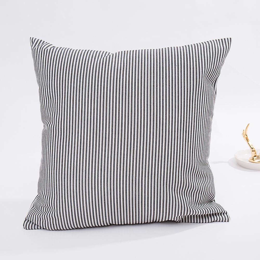 30X50/45X45cm Black Yarn Dyed Cotton Linen Tasselled Cushion Cover Hot Plaid Stripes Geometry Pillowcase Decorativos Para