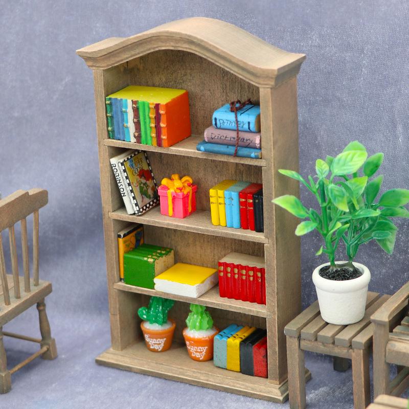 1:12 Dollhouse Miniature Arched Cabinet Vintage Bookcase Furniture Model