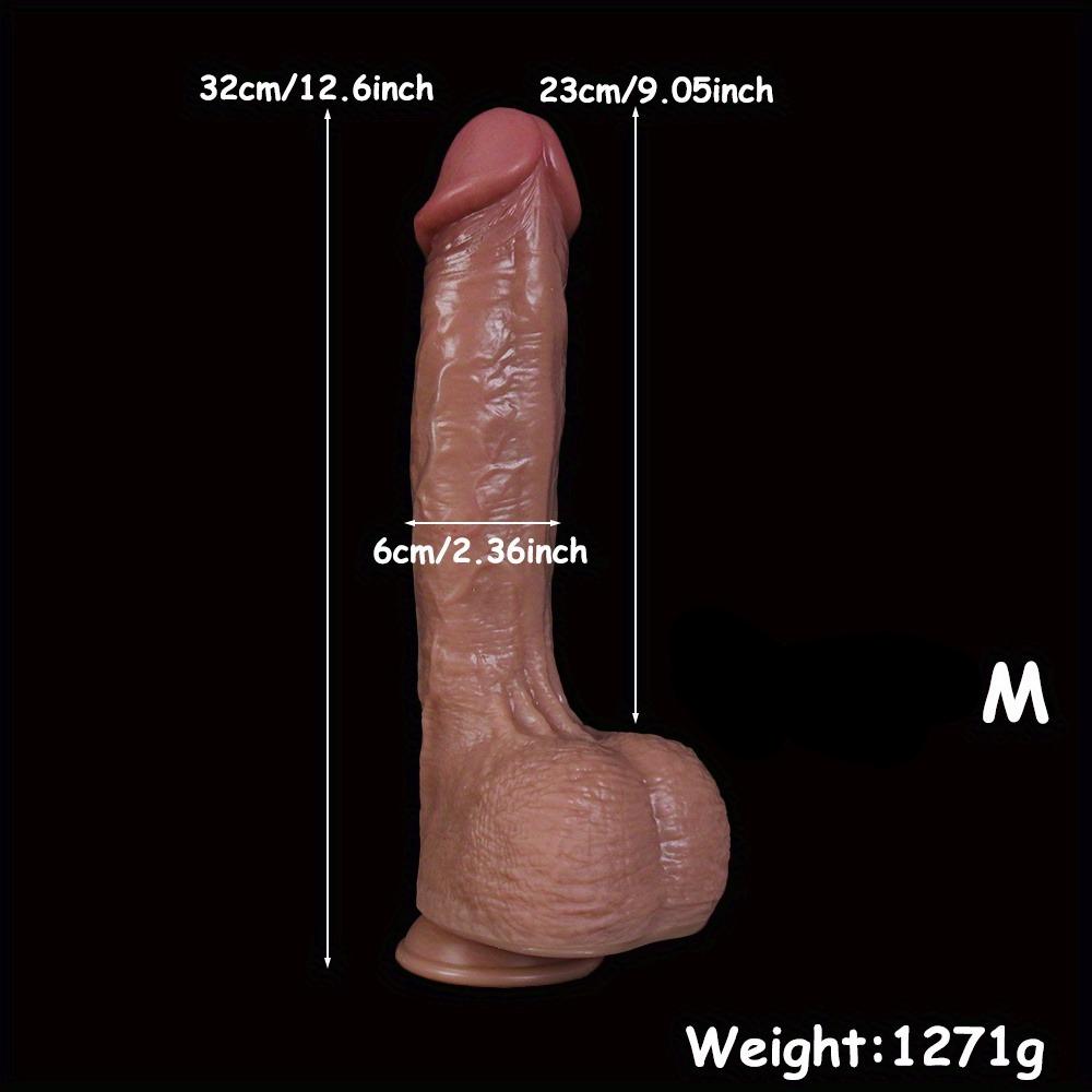 Extra Large Long Silicone Dildo, Soft Skin Feel Realistic Penis Toy for G-Spot Stimulation, Flexible Couples Toy for Hands-Free Use