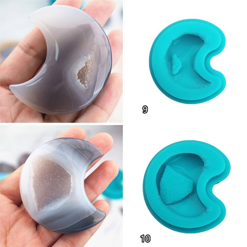 Handmade Natural Crystal Quartz Rock Cluster Geode Druzy Stone Epoxy Resin Mold Pendant Mold Resin Jewelry Making Tools