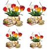 Tulip And Book Sun Catcher Acrylic Flower Suncatcher Window Hanging Decoration for Home Living Room Bedroom Outdoor Decor