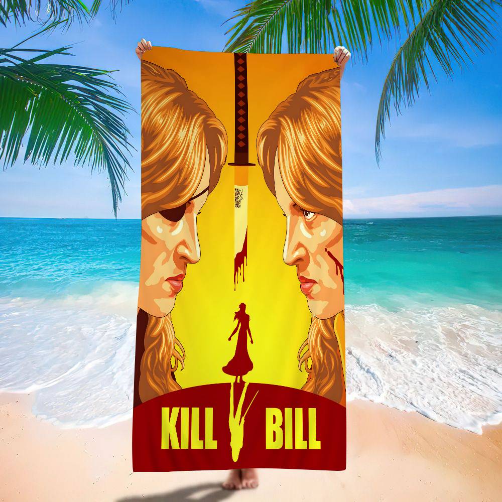 Classic Movie K-Kill Bill Microfiber Blanket Quick Drying Beach Towels Oversized Printing Super Absorbent Pool Towel Blanket