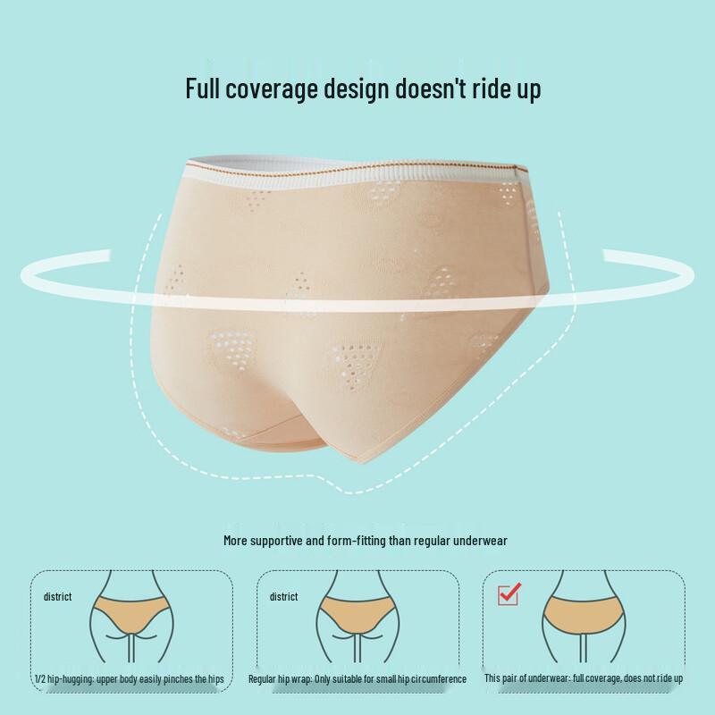 FENTENGCARE Women's 7A Antibacterial Cotton Mid-Rise Underwear