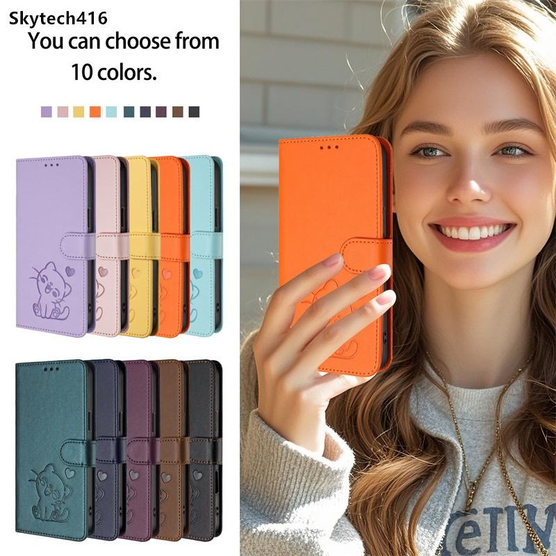 Case For Nothing CMF Phone 1 2 3 2A 3A Pro Flip Phone Casing Cute Cat Full Shockproof Protection Card Slot Leather Wallet Cover