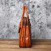 NZPJ Men's Leather Briefcase Retro Top Layer Cowhide Large Capacity Handbag European and American Fashion Shoulder Computer Bag