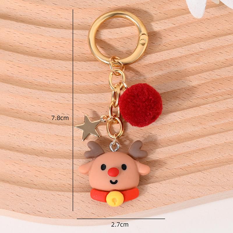 New Christmas Tree Santa Claus Keychains Bag Charm For Women Exquisite Bag Pendant Car Key Ring Jewelry Christmas Gift