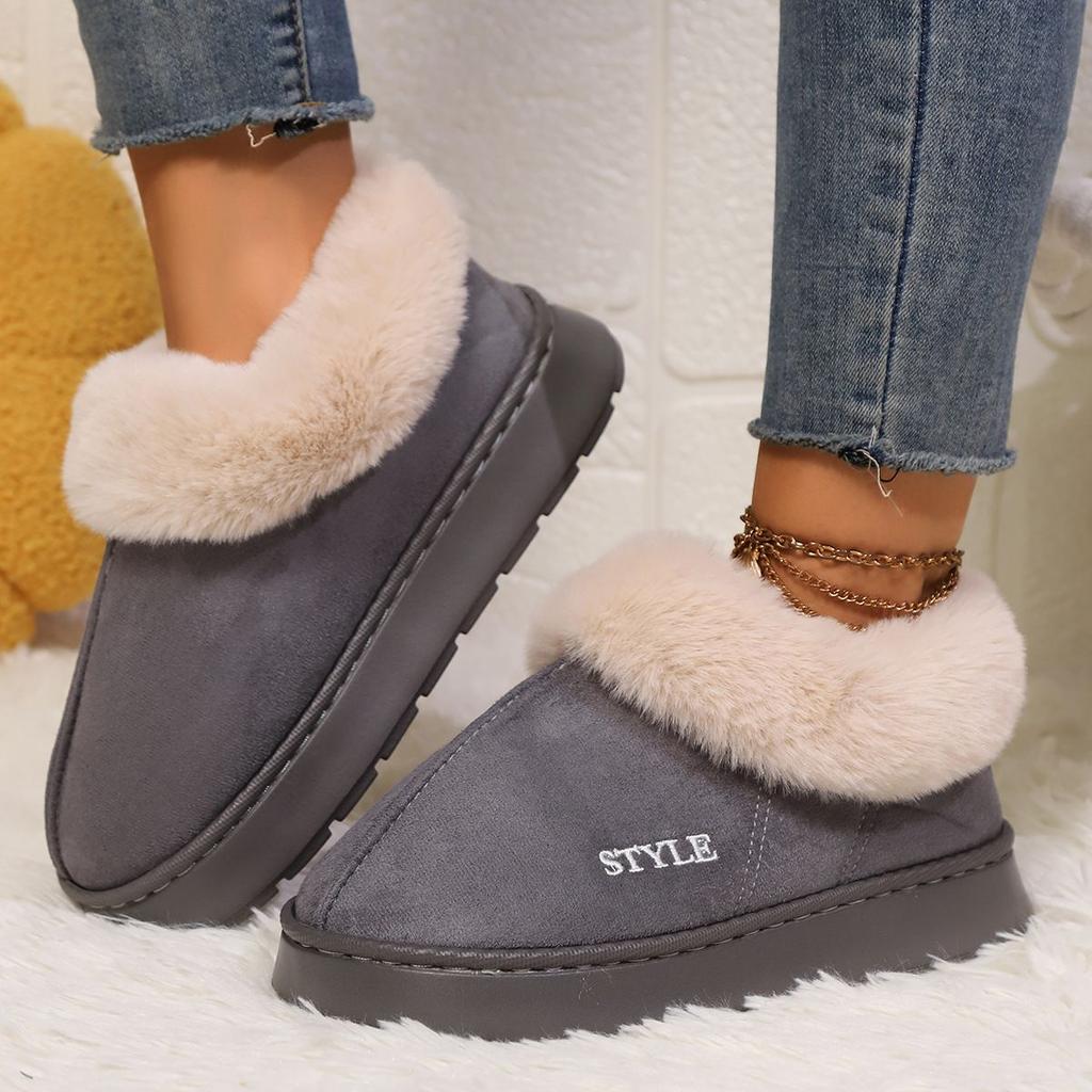 Couple's Luxury Comfortable Warm Fleece Lined Winter Slippers - Elegant, Warm, and Comfortable Thick Sole Indoor
