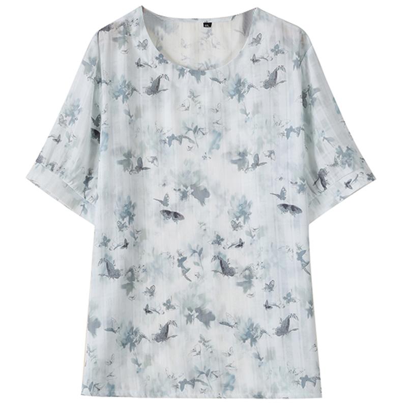 4XL-8XL Taglie Forti Bluse Eleganti da Donna Abiti Estivi Top Oversize Camicie Casual a Maniche Corte
