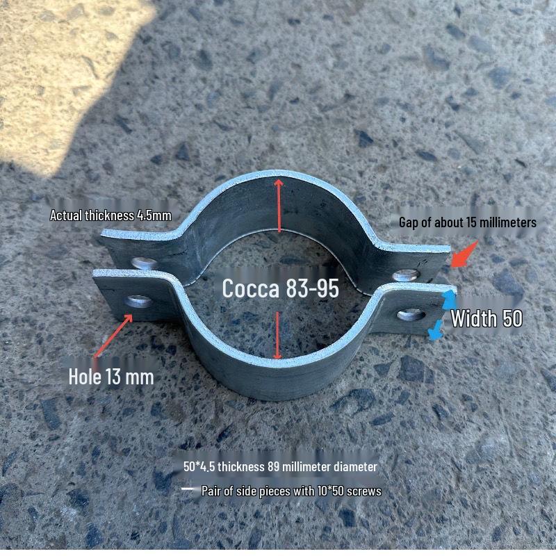 Abrazadera de Mástil y Cable de Viento Semicircular de Servicio Pesado para Postes de Cemento