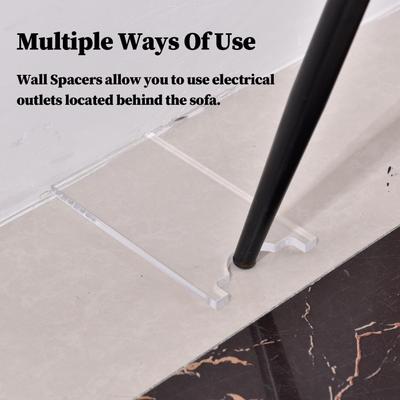 2PC Clear Acrylic Furniture Stoppers Wall Protector Bed Table Couch Non-slip Stabilizer Pads Wall Spacer for Prevents Fire Risks