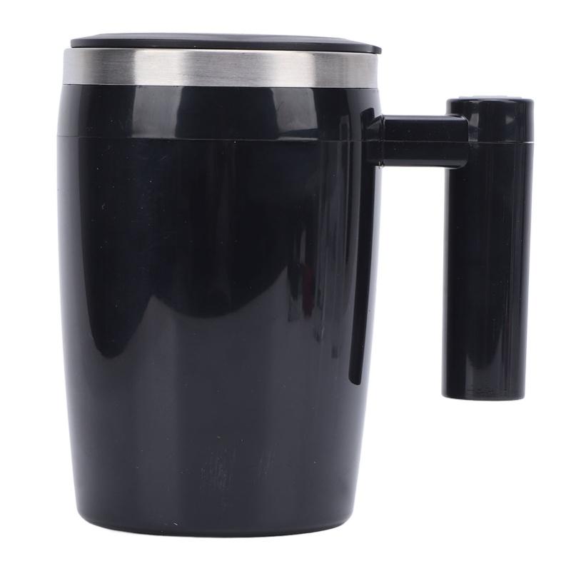 380ml Electric Mixing Mug Rechargeable Stainless Steel Self Mixing Stirring Coffee Mug For Coffee Tea Hot Chocolate Milk Black