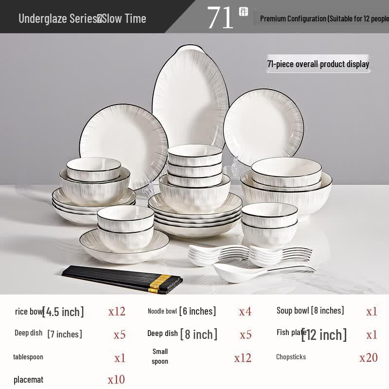 Yipan Underglaze Ceramic Dinnerware Set