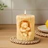 Bear Cylinder Candle Mold Cute Bear Animal Pillar Candle Silicone Mold for Soap Candle Making Resin Casting Aromatherapy Candles Wax Polymer Clay Home