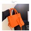 Piccola Borsa a Mano con Texture di Nicchia, Semplice e Versatile, Feltro alla Moda, Monospalla a Tracolla, Borsa da Mamma, Set di Due Pezzi