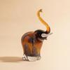 Handmade Elephant Figurine Artisanal Glass Elegant Decor Reflective for