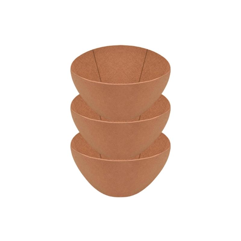 3 Piece Reusable Thick Felt Hanging Basket Inserts, Round Fabric Flower Pot Liners Prevent Soil Loss and Bird Nesting
