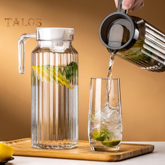 1,1 Liter Plastikkrüge mit Deckel BPA-frei Klarer Wasserkrug für Eistee Limonade Unzerbrechlicher Getränkekrug Kühlschrankkrug für Zuhause Büro