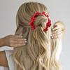 Corda per capelli colorata con perle finte, elastico ad alta elasticità, fermacoda da donna per coda di cavallo alta, accessorio per capelli