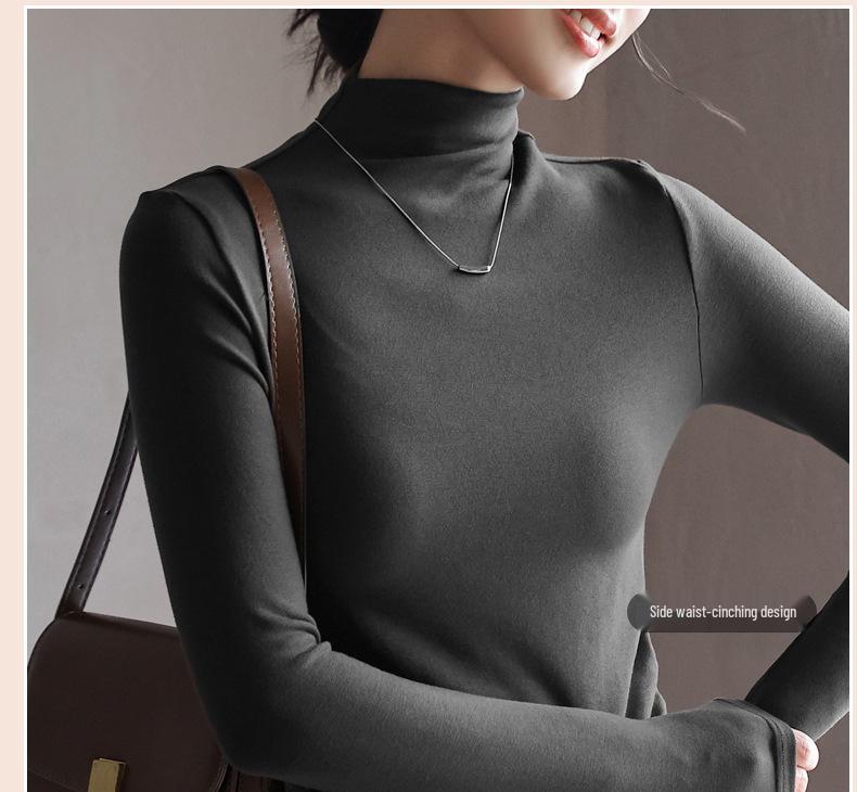 Women's High-End Modal Turtleneck Long Sleeve Slim Fit Top for Autumn/Winter