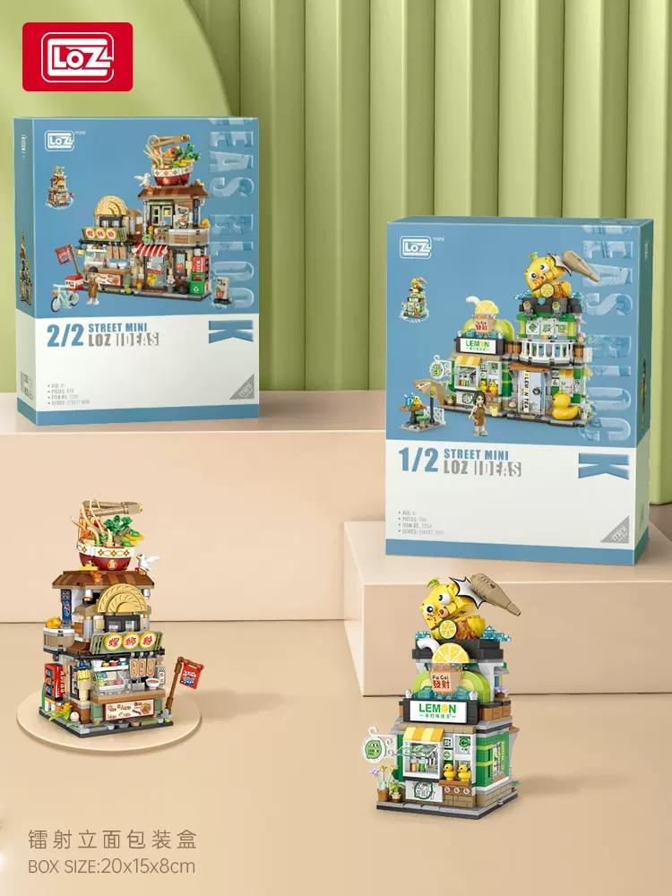 Loz Building Blocks City View Scene Lemon Tea Shop Store Architectures Assembly Toy Christmas Gift For Children Adult