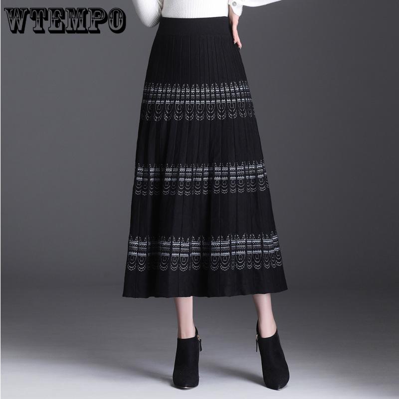 Thickened Knitted Skirt Long Skirt Half Skirt Autumn/Winter Women's Winter Knitted Skirt