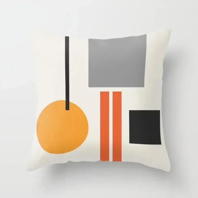 Orange Geometric Pillowcase Cushion Cover For Home Sofa Chair Decor Pillowcase