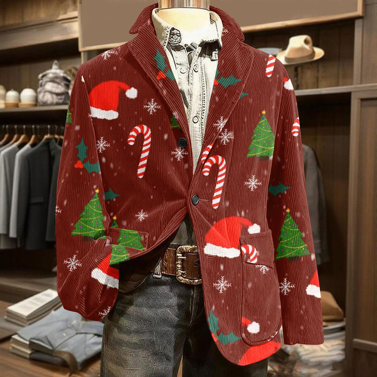

Мужской вельветовый теплый пиджак-кардиган с принтом и карманами, мужской повседневный костюм XL винный