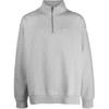 Men's Solid Color Logo Embroidered Half Zipper Long Sleeves Wool Sweater Gray DQ5209-063