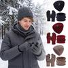 3Pcs/Set Non Slip Winter Hat Scarf Gloves Set Warm Scarf Neck Warmer Suit  for Men