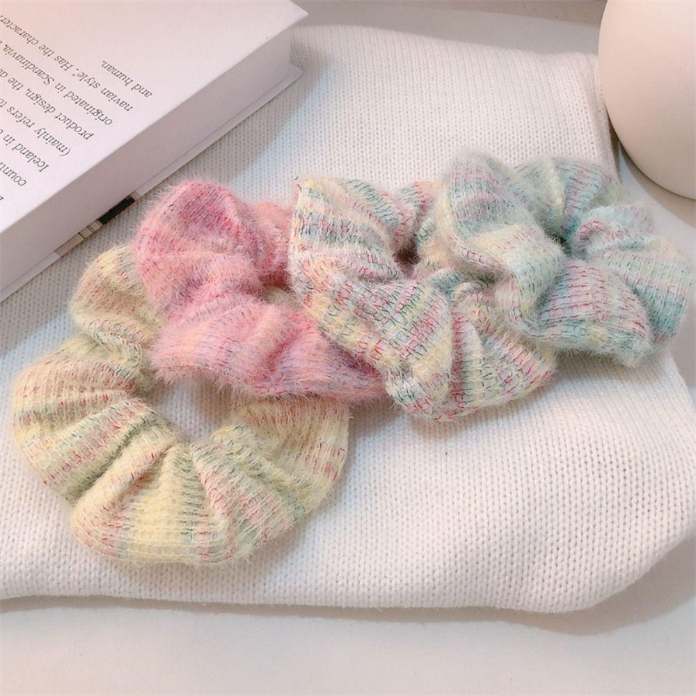 Rubber Band Sweet Knitted Hair Rope Korean Style Knitted Hair Hoop Winter Plush Scrunchies  Party