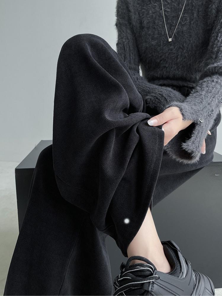 Kalhoty se širokými nohavicemi Dámské Podzim Zima Zesílené Volné Ležérní Rovné Kalhoty Y2K Dámské s Kapsami Mop Kalhoty Zeštíhlující Postavu