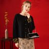 TUHUANG Women's New Chinese Style Jacquard Wool Cardigan