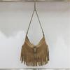 2024 Autumn/Winter Retro Suede Tassel Shoulder Handbag