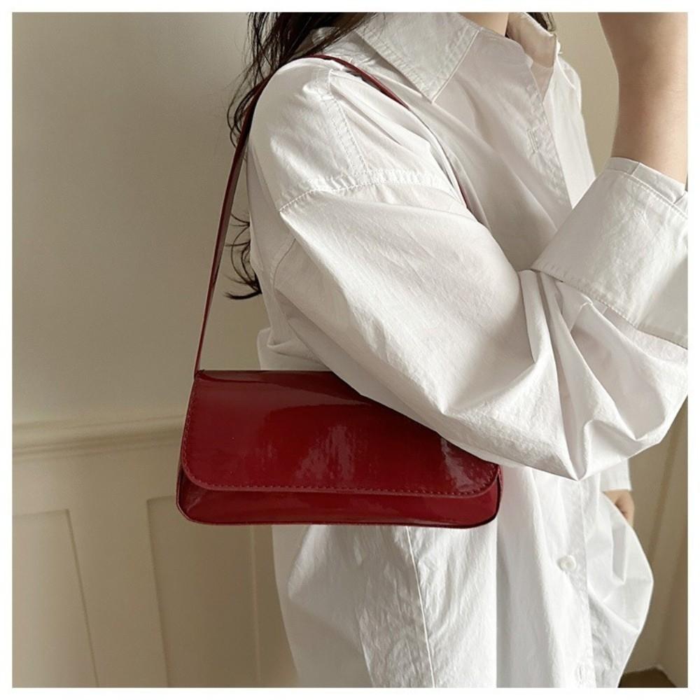 Mode Flip Cover Schoudertas PU Vierkante Onderarmtas Handtas