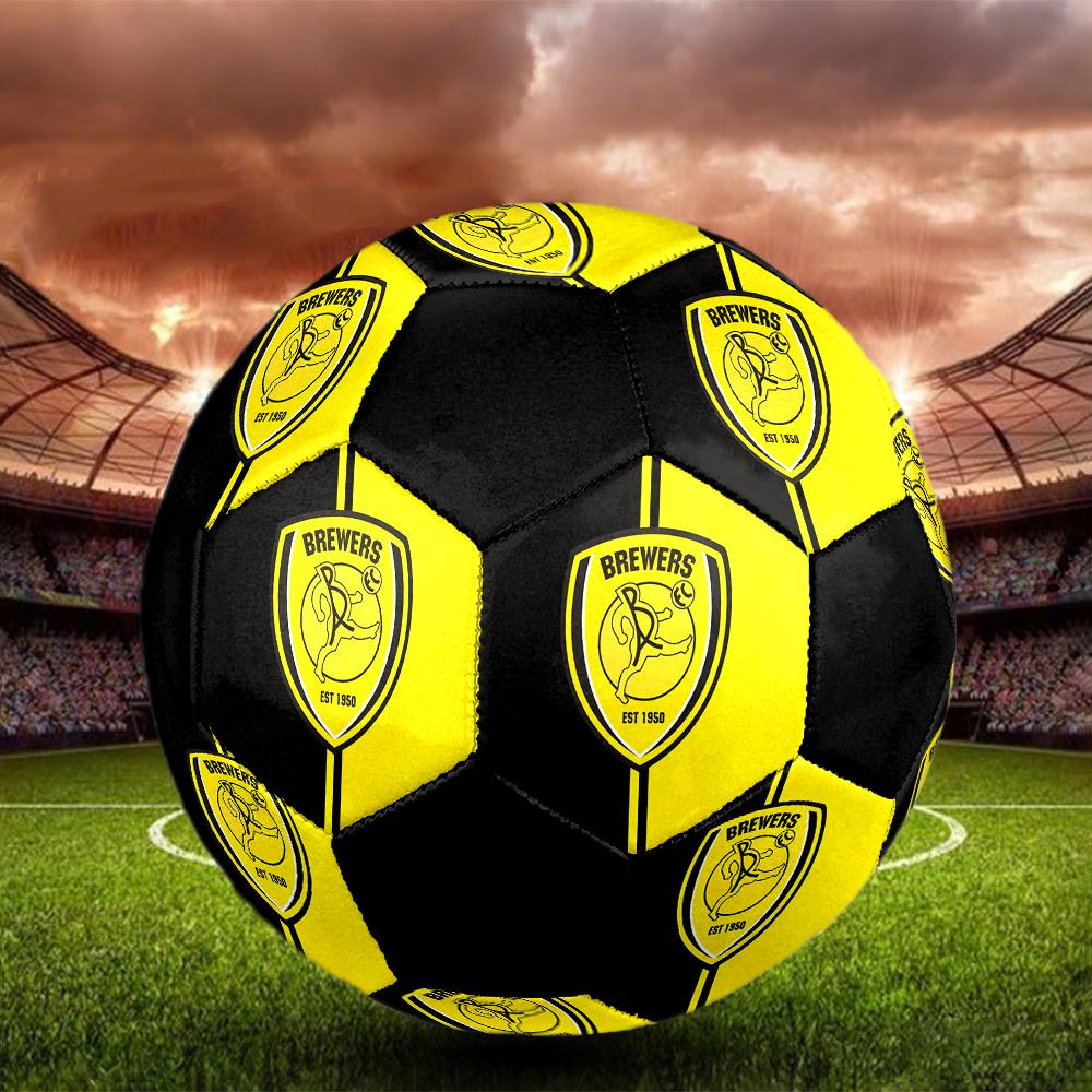 SIZE 5 Burton Albion FC Soccer Ball Colorful All Ages Machine Stitched PVC Competition Ready Durable High-Bounce