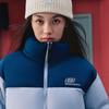 Skechers Modische Farbblock-Logo-Web-Winddichte Warme Kurze Daunenjacke Unisex Oberbekleidung Kosmisch-Himmel-Lila L423U106-027F