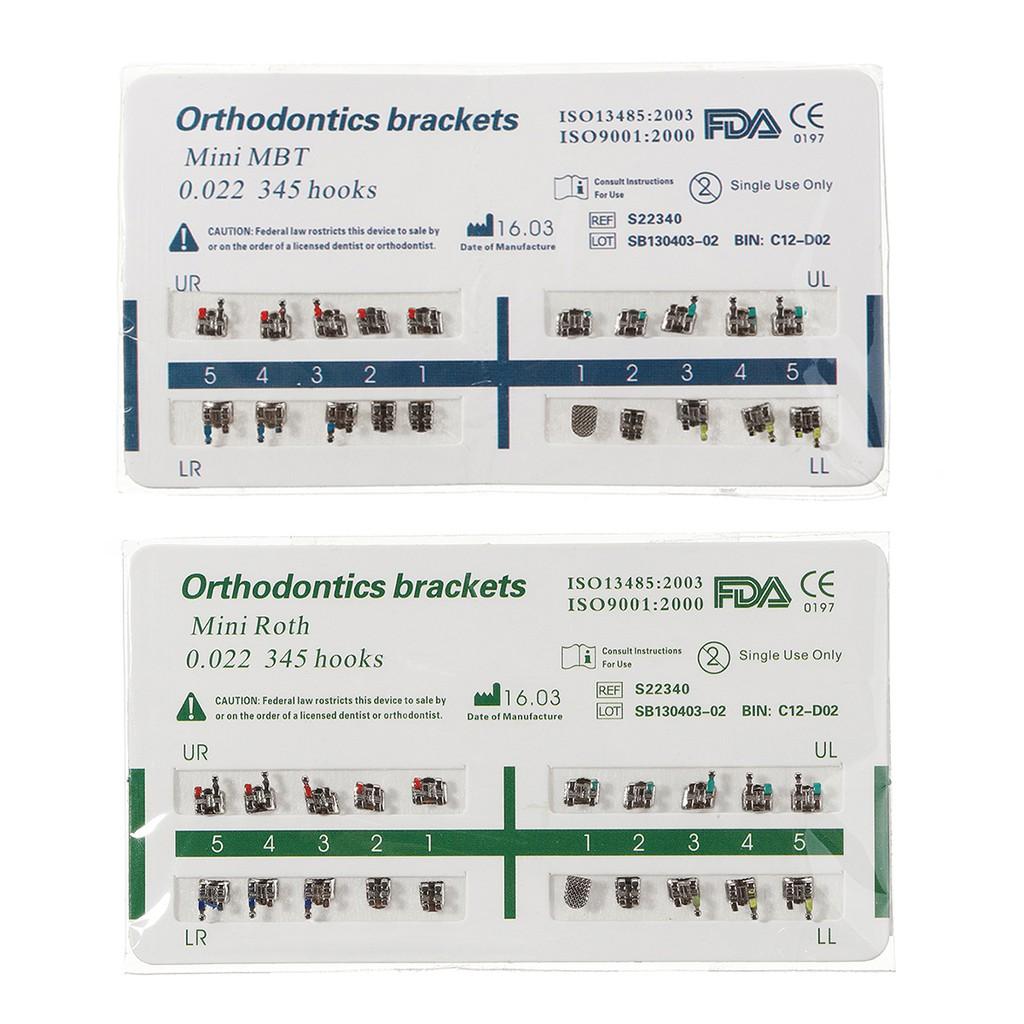 10pcs/Set Mini Dental Orthodontic Metal Bracket Brace Roth MBT Slot.022 Hooks 3