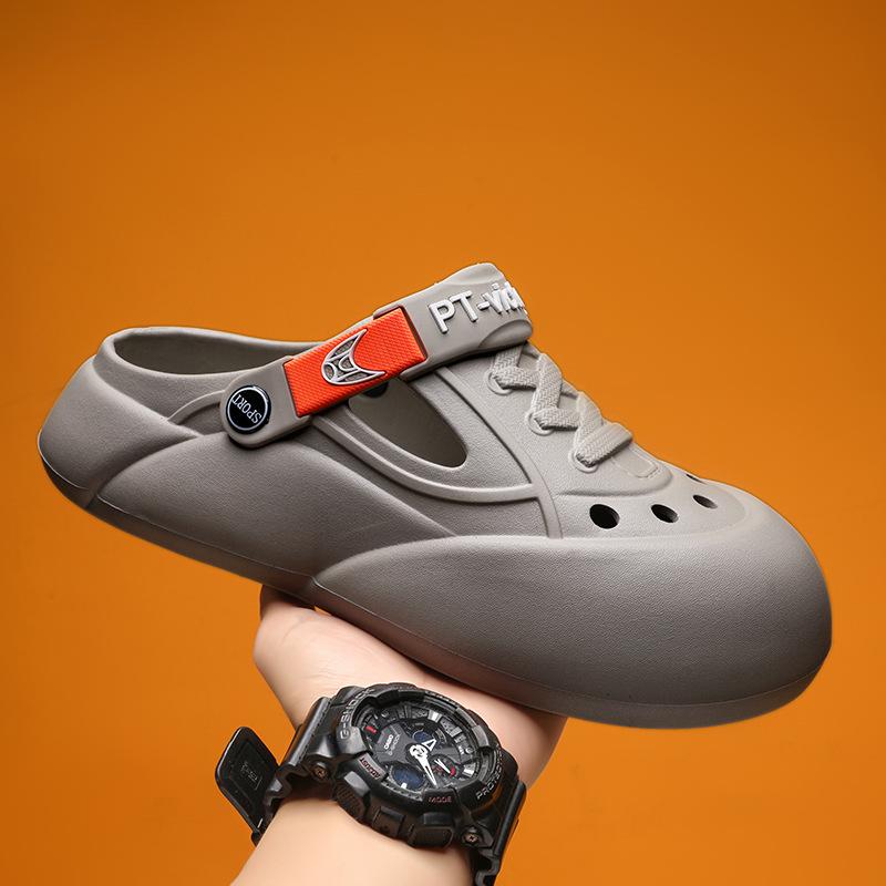 Step On Shit Feeling Large Size Hole Shoes Men'S Outdoor Non-Slip Beach Sandals Casual Sports Bag Head Slippers Trendy
