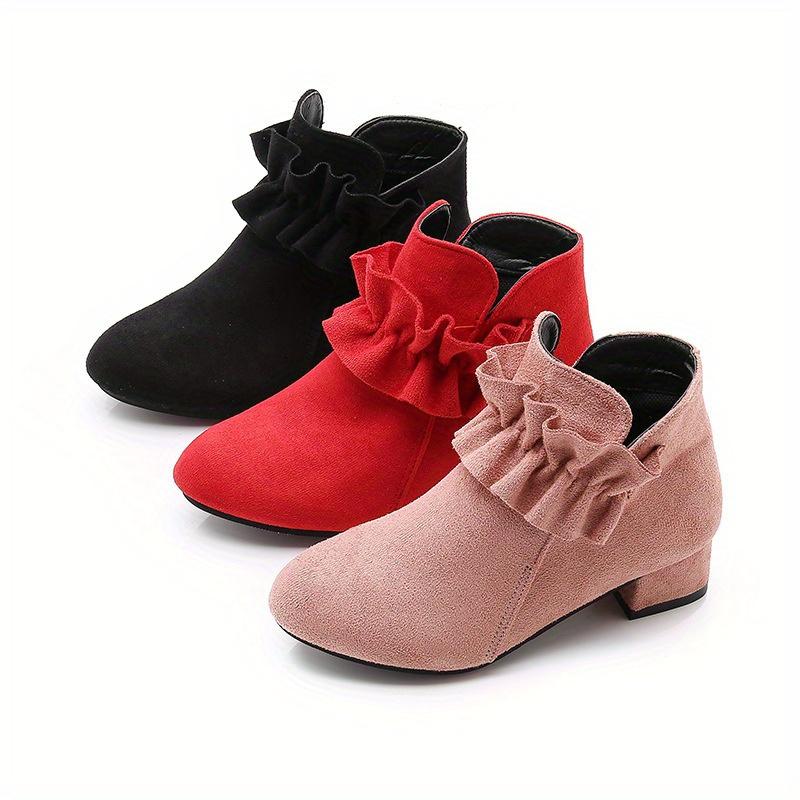 Youngsters Zipped Heel Princess Boots Girls Lightweight Non Slip Indoor Outdoor Travel All Seasons