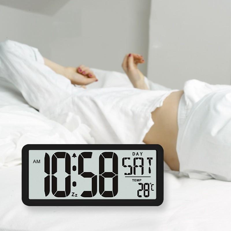 Multi-Functional Big Screen Number Digital Alarm Clock Square Wall Clock Series 13.8inch Large Digital Jumbo Electronic Clock