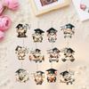 24pcs Cute Graduation Dwarf Hanging Ornament 2D Summer Party Supplies  For Home Bedroom