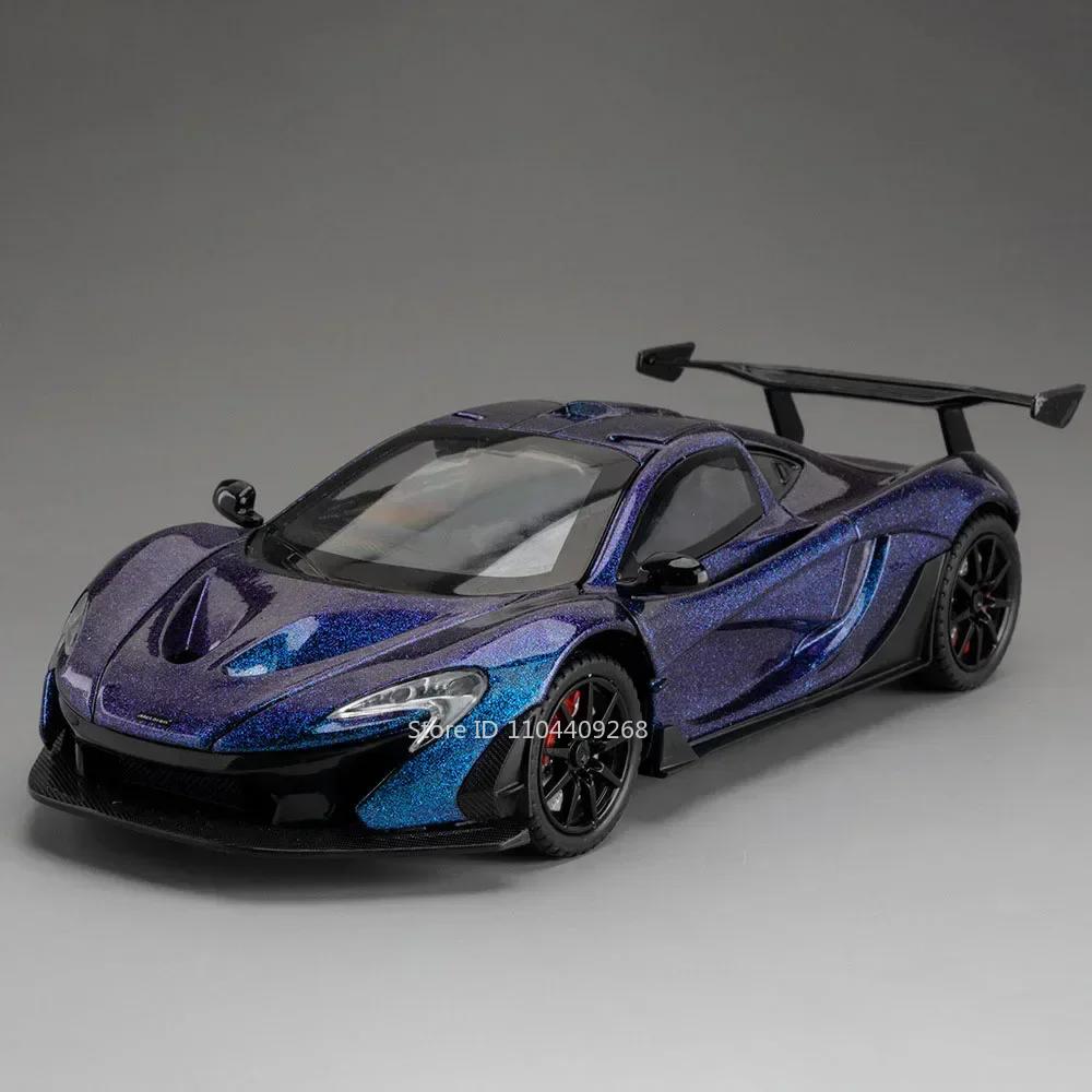 Scale 1:24 Senna P1 Sports Car Toy Model Metal Die-cast Pull Back Supercar Shock Absorption Miniature Vehicles Models Boys Gifts