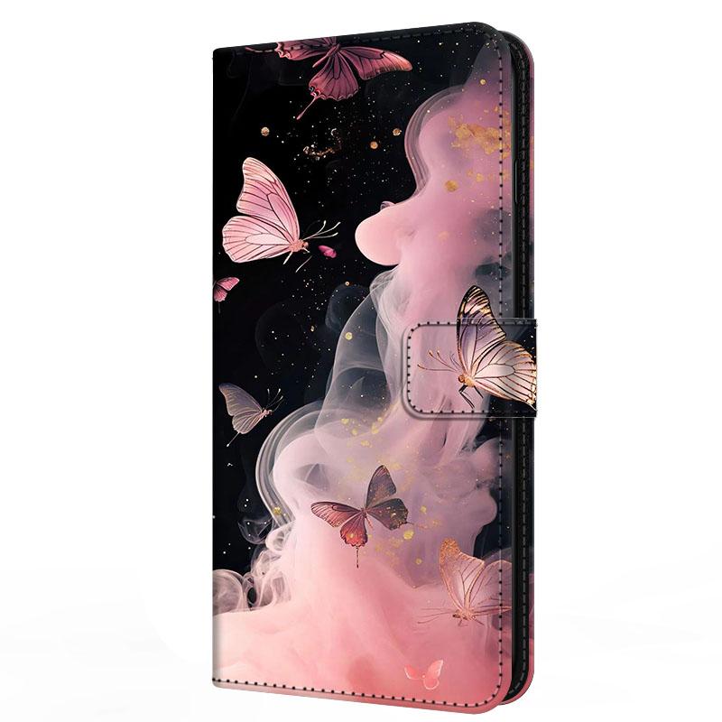 Rosenlederhülle für ZTE Axon 40 LITE Cartoon-Ständer Buch-Geldbörse Klappbare magnetische Handyhülle für ZTE Blade V50 Design V41 V50 Vita