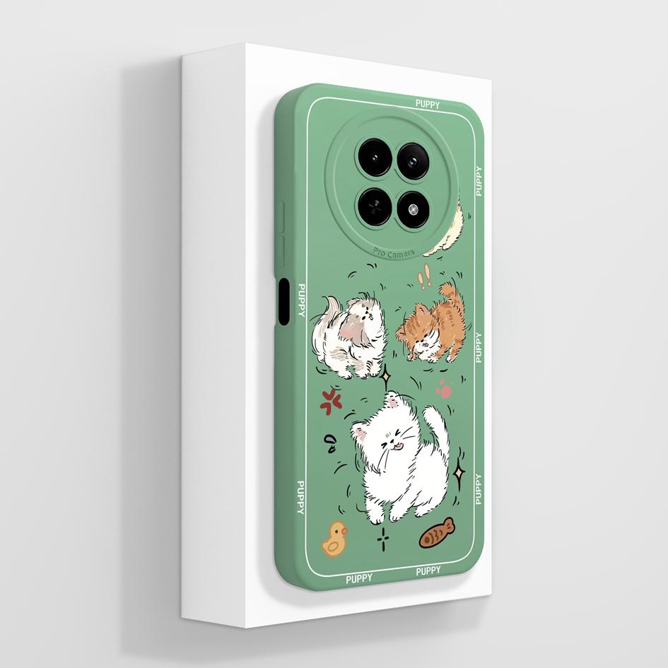 Matte Hülle für OPPO Realme 12 11 Pro Plus 12Lite 12X 11X Hülle Niedliche Mode Welpe Handy Tasche Weiches Flüssigsilikon Stoßfester Bumper für OPPO Hülle Capa