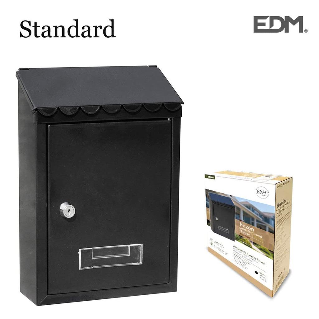 Standard Model Black Steel Mailbox. Edm