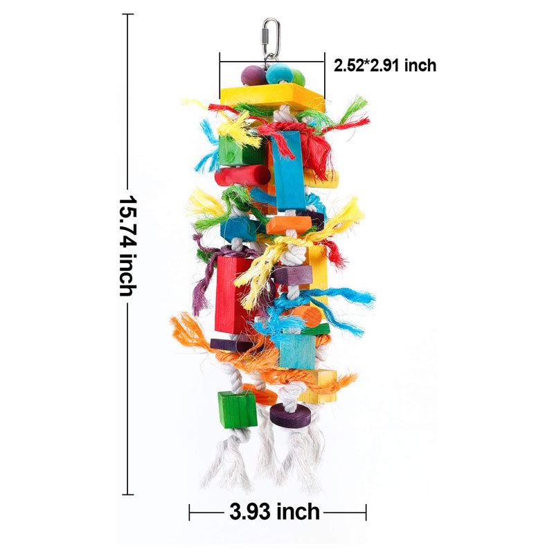

Красочная деревянная подвеска-клетка для птиц, жевательная игрушка для средних и крупных птиц